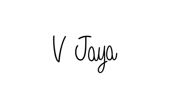 The best way (Angelique-Rose-font-FFP) to make a short signature is to pick only two or three words in your name. The name V Jaya include a total of six letters. For converting this name. V Jaya signature style 5 images and pictures png