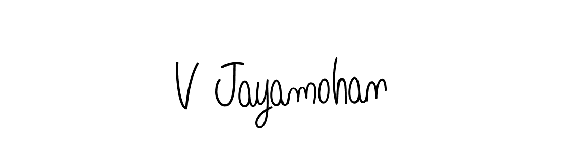 if you are searching for the best signature style for your name V Jayamohan. so please give up your signature search. here we have designed multiple signature styles  using Angelique-Rose-font-FFP. V Jayamohan signature style 5 images and pictures png