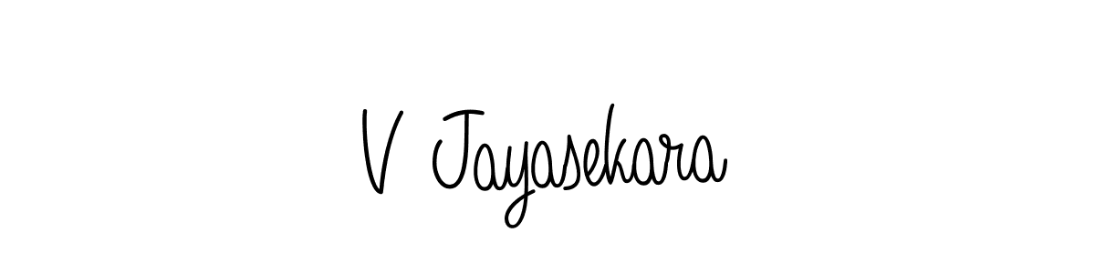 Also we have V Jayasekara name is the best signature style. Create professional handwritten signature collection using Angelique-Rose-font-FFP autograph style. V Jayasekara signature style 5 images and pictures png