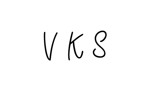 The best way (Angelique-Rose-font-FFP) to make a short signature is to pick only two or three words in your name. The name V K S include a total of six letters. For converting this name. V K S signature style 5 images and pictures png