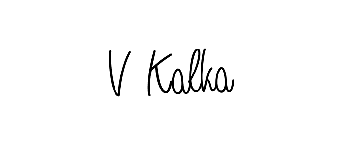Also we have V Kalka name is the best signature style. Create professional handwritten signature collection using Angelique-Rose-font-FFP autograph style. V Kalka signature style 5 images and pictures png
