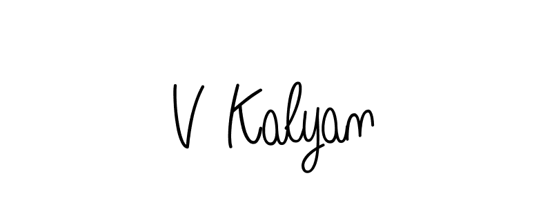 The best way (Angelique-Rose-font-FFP) to make a short signature is to pick only two or three words in your name. The name V Kalyan include a total of six letters. For converting this name. V Kalyan signature style 5 images and pictures png