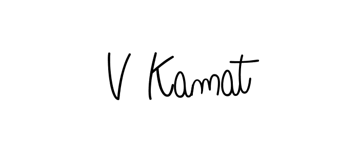 The best way (Angelique-Rose-font-FFP) to make a short signature is to pick only two or three words in your name. The name V Kamat include a total of six letters. For converting this name. V Kamat signature style 5 images and pictures png