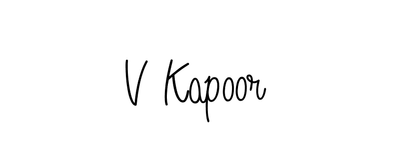 Design your own signature with our free online signature maker. With this signature software, you can create a handwritten (Angelique-Rose-font-FFP) signature for name V Kapoor. V Kapoor signature style 5 images and pictures png