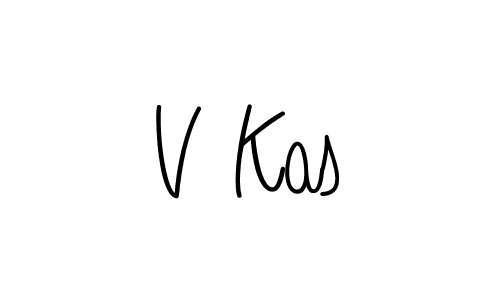 How to make V Kas name signature. Use Angelique-Rose-font-FFP style for creating short signs online. This is the latest handwritten sign. V Kas signature style 5 images and pictures png