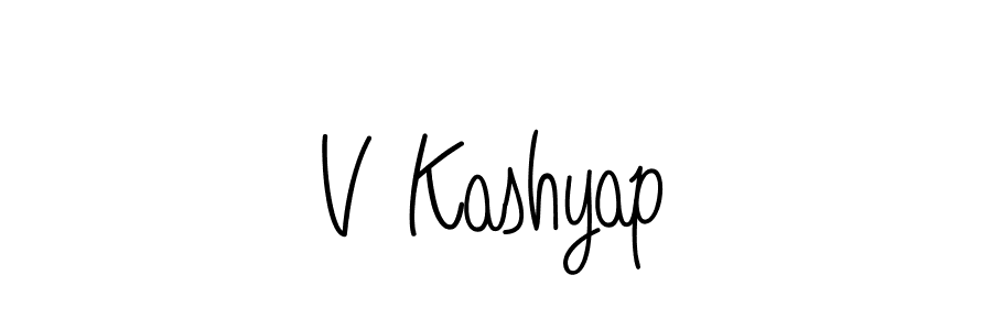 Create a beautiful signature design for name V Kashyap. With this signature (Angelique-Rose-font-FFP) fonts, you can make a handwritten signature for free. V Kashyap signature style 5 images and pictures png