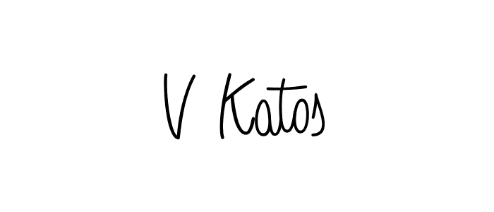 if you are searching for the best signature style for your name V Katos. so please give up your signature search. here we have designed multiple signature styles  using Angelique-Rose-font-FFP. V Katos signature style 5 images and pictures png