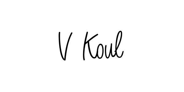 How to Draw V Koul signature style? Angelique-Rose-font-FFP is a latest design signature styles for name V Koul. V Koul signature style 5 images and pictures png