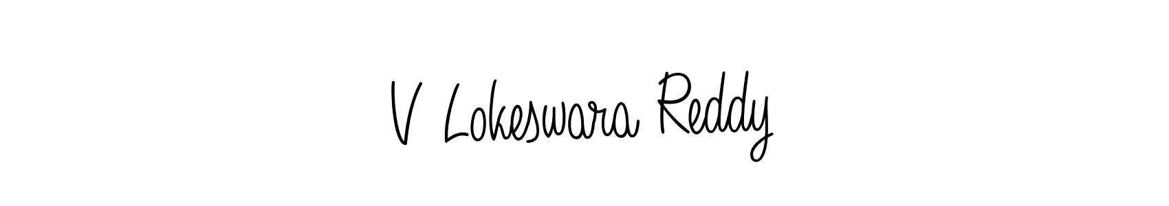 Use a signature maker to create a handwritten signature online. With this signature software, you can design (Angelique-Rose-font-FFP) your own signature for name V Lokeswara Reddy. V Lokeswara Reddy signature style 5 images and pictures png