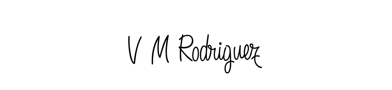 Create a beautiful signature design for name V M Rodriguez. With this signature (Angelique-Rose-font-FFP) fonts, you can make a handwritten signature for free. V M Rodriguez signature style 5 images and pictures png