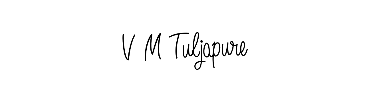 Use a signature maker to create a handwritten signature online. With this signature software, you can design (Angelique-Rose-font-FFP) your own signature for name V M Tuljapure. V M Tuljapure signature style 5 images and pictures png