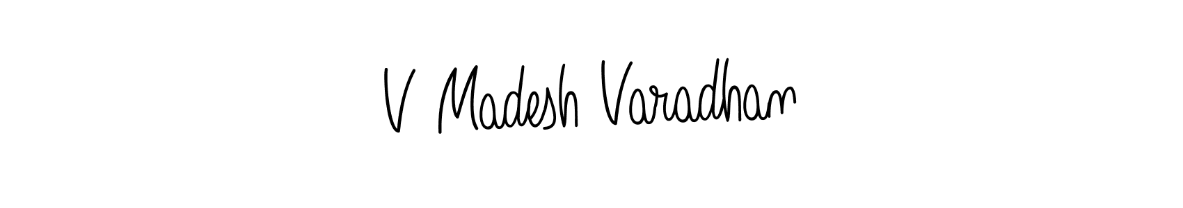 if you are searching for the best signature style for your name V Madesh Varadhan. so please give up your signature search. here we have designed multiple signature styles  using Angelique-Rose-font-FFP. V Madesh Varadhan signature style 5 images and pictures png