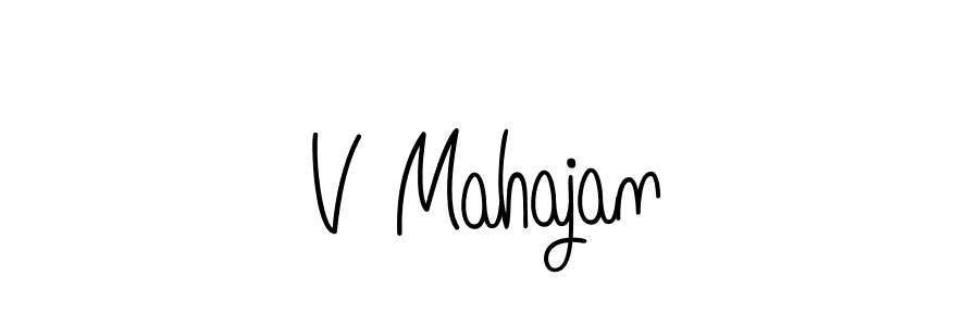 Design your own signature with our free online signature maker. With this signature software, you can create a handwritten (Angelique-Rose-font-FFP) signature for name V Mahajan. V Mahajan signature style 5 images and pictures png