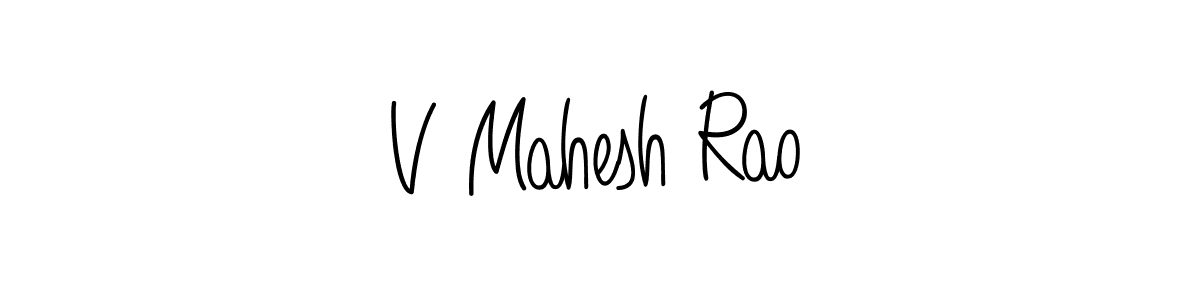 The best way (Angelique-Rose-font-FFP) to make a short signature is to pick only two or three words in your name. The name V Mahesh Rao include a total of six letters. For converting this name. V Mahesh Rao signature style 5 images and pictures png