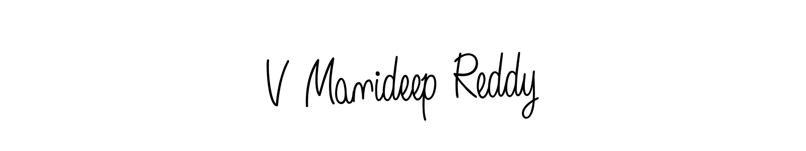 Make a beautiful signature design for name V Manideep Reddy. With this signature (Angelique-Rose-font-FFP) style, you can create a handwritten signature for free. V Manideep Reddy signature style 5 images and pictures png