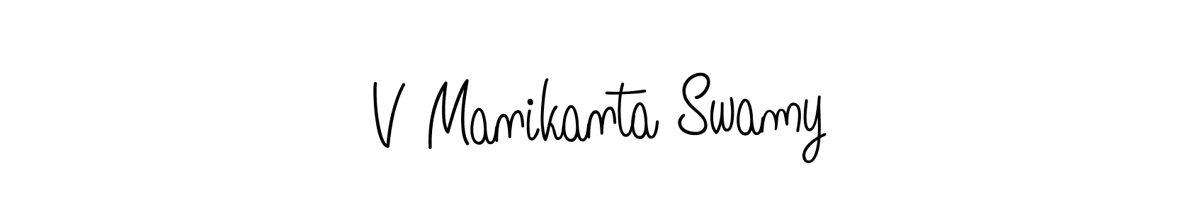 Make a beautiful signature design for name V Manikanta Swamy. With this signature (Angelique-Rose-font-FFP) style, you can create a handwritten signature for free. V Manikanta Swamy signature style 5 images and pictures png