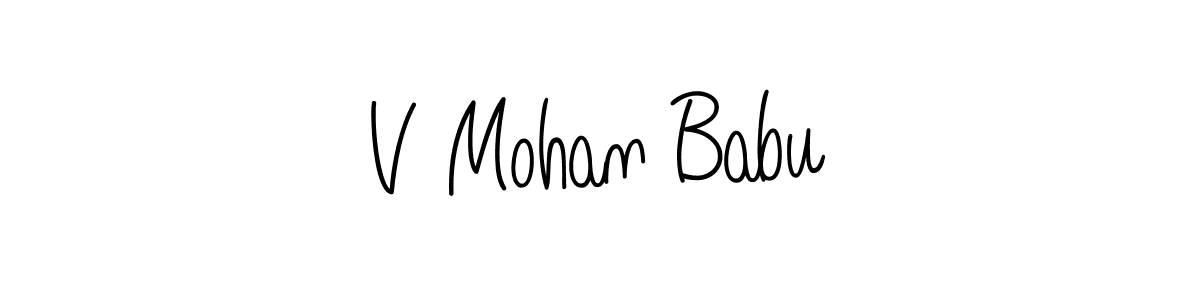 How to make V Mohan Babu name signature. Use Angelique-Rose-font-FFP style for creating short signs online. This is the latest handwritten sign. V Mohan Babu signature style 5 images and pictures png