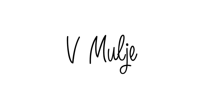 How to Draw V Mulje signature style? Angelique-Rose-font-FFP is a latest design signature styles for name V Mulje. V Mulje signature style 5 images and pictures png