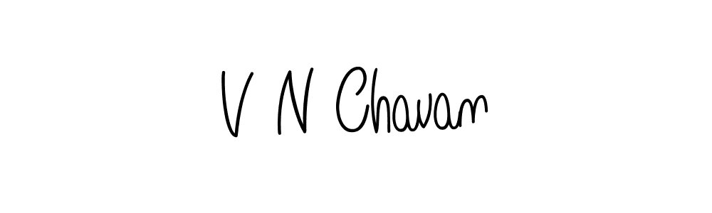 How to make V N Chavan name signature. Use Angelique-Rose-font-FFP style for creating short signs online. This is the latest handwritten sign. V N Chavan signature style 5 images and pictures png
