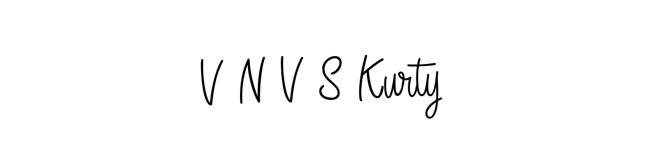 Make a beautiful signature design for name V N V S Kurty. With this signature (Angelique-Rose-font-FFP) style, you can create a handwritten signature for free. V N V S Kurty signature style 5 images and pictures png