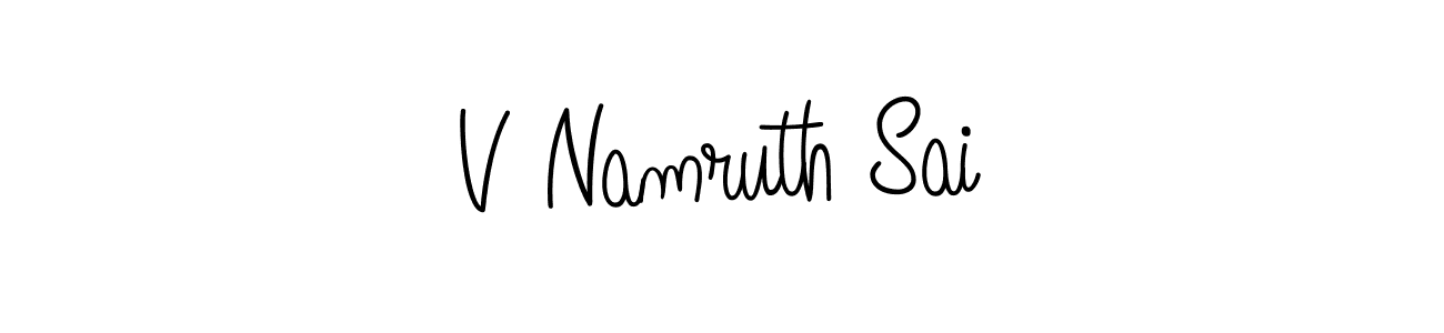 How to make V Namruth Sai name signature. Use Angelique-Rose-font-FFP style for creating short signs online. This is the latest handwritten sign. V Namruth Sai signature style 5 images and pictures png