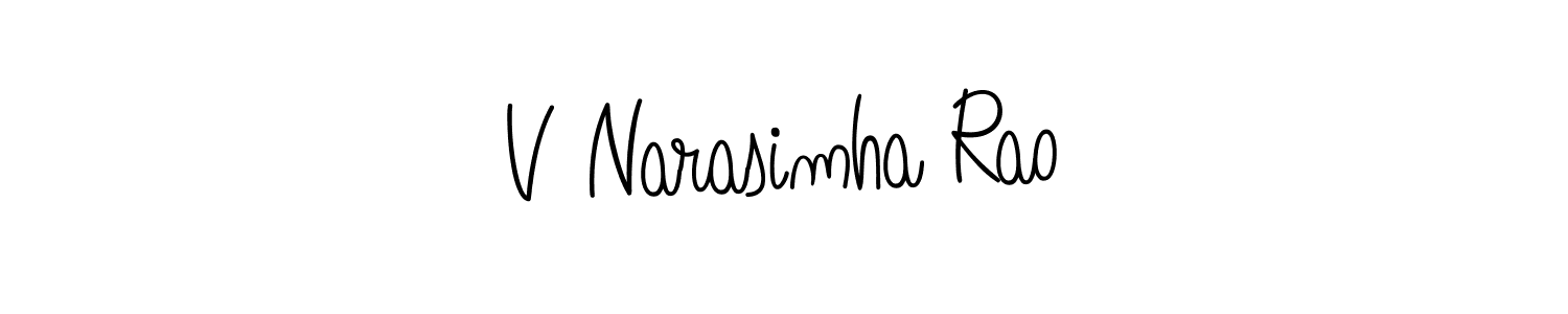 Make a beautiful signature design for name V Narasimha Rao. With this signature (Angelique-Rose-font-FFP) style, you can create a handwritten signature for free. V Narasimha Rao signature style 5 images and pictures png