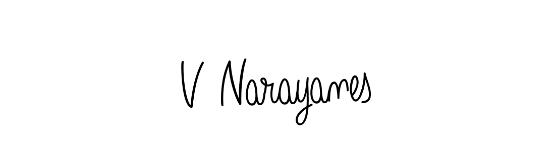 The best way (Angelique-Rose-font-FFP) to make a short signature is to pick only two or three words in your name. The name V Narayanes include a total of six letters. For converting this name. V Narayanes signature style 5 images and pictures png