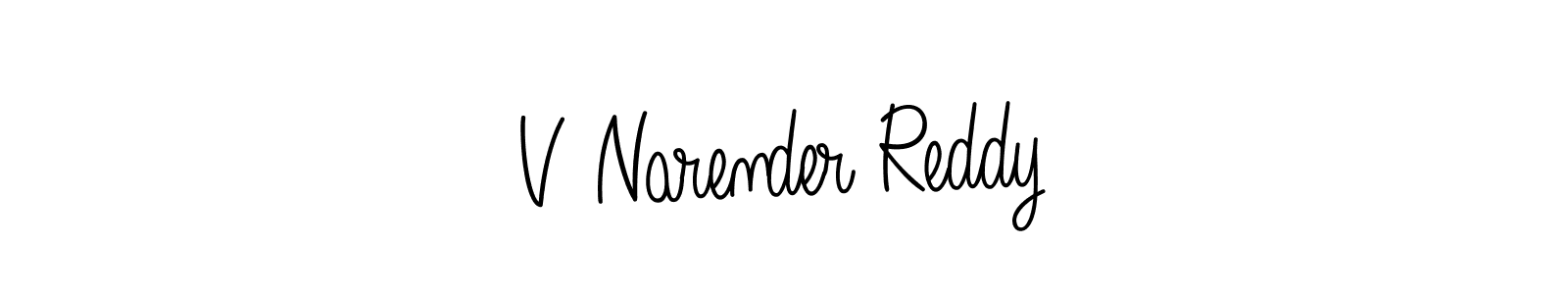 Create a beautiful signature design for name V Narender Reddy. With this signature (Angelique-Rose-font-FFP) fonts, you can make a handwritten signature for free. V Narender Reddy signature style 5 images and pictures png