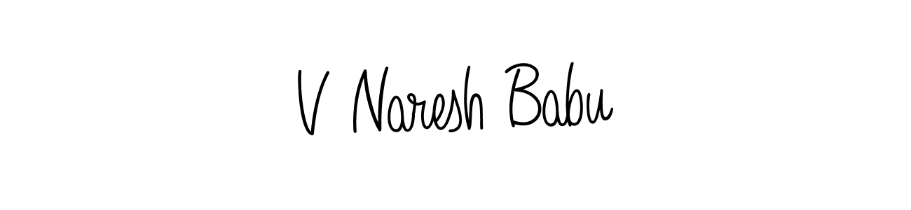 Also we have V Naresh Babu name is the best signature style. Create professional handwritten signature collection using Angelique-Rose-font-FFP autograph style. V Naresh Babu signature style 5 images and pictures png