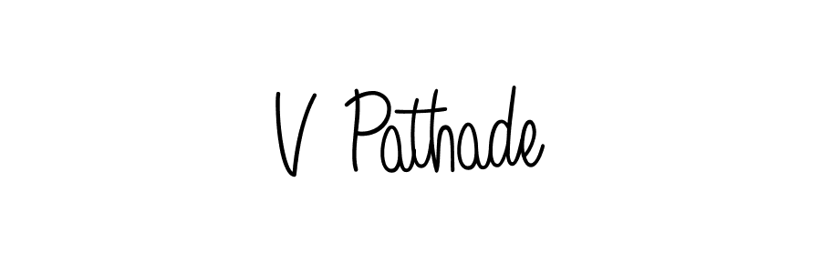 Design your own signature with our free online signature maker. With this signature software, you can create a handwritten (Angelique-Rose-font-FFP) signature for name V Pathade. V Pathade signature style 5 images and pictures png