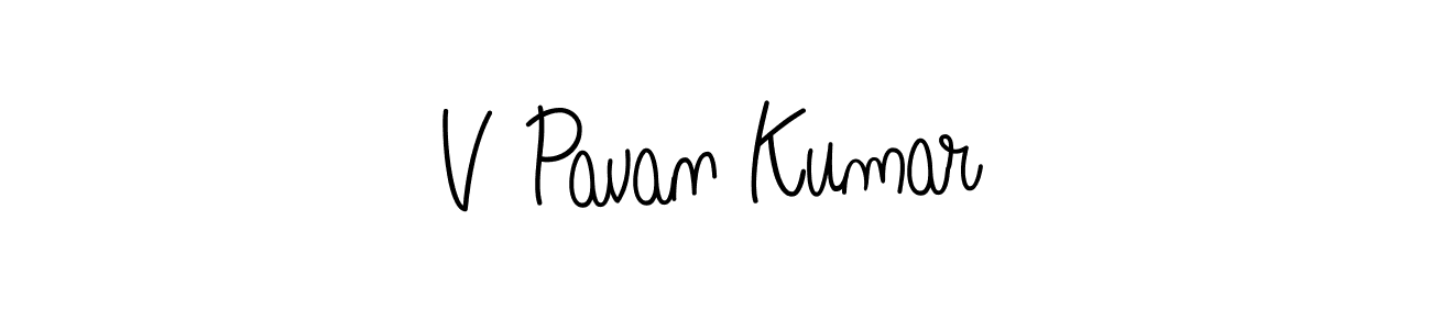 How to make V Pavan Kumar name signature. Use Angelique-Rose-font-FFP style for creating short signs online. This is the latest handwritten sign. V Pavan Kumar signature style 5 images and pictures png