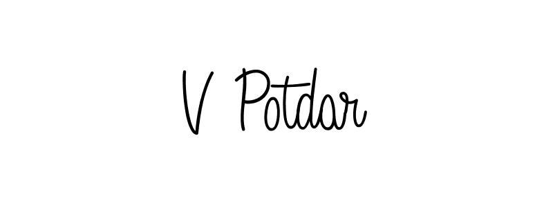 How to Draw V Potdar signature style? Angelique-Rose-font-FFP is a latest design signature styles for name V Potdar. V Potdar signature style 5 images and pictures png