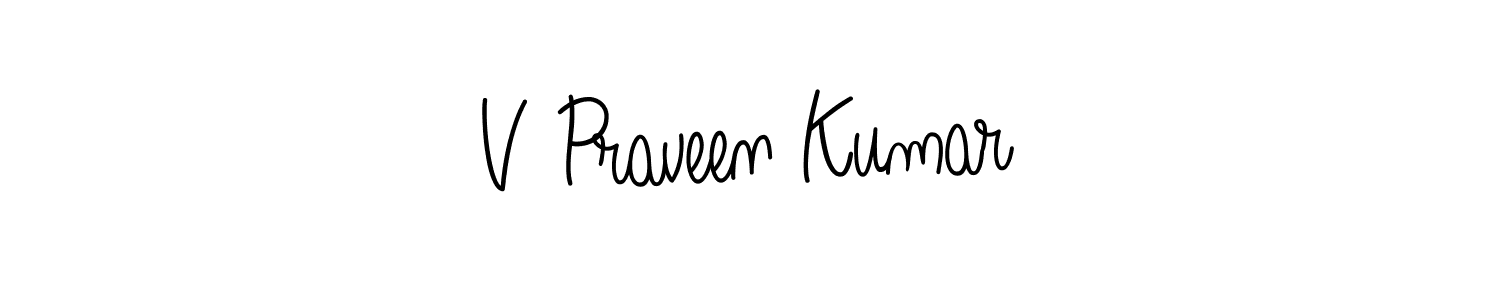 Design your own signature with our free online signature maker. With this signature software, you can create a handwritten (Angelique-Rose-font-FFP) signature for name V Praveen Kumar. V Praveen Kumar signature style 5 images and pictures png