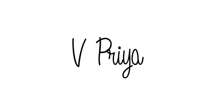 How to Draw V Priya signature style? Angelique-Rose-font-FFP is a latest design signature styles for name V Priya. V Priya signature style 5 images and pictures png