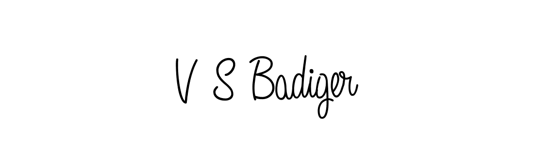Create a beautiful signature design for name V S Badiger. With this signature (Angelique-Rose-font-FFP) fonts, you can make a handwritten signature for free. V S Badiger signature style 5 images and pictures png