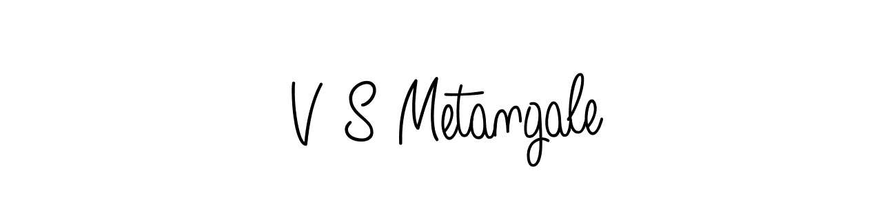 if you are searching for the best signature style for your name V S Metangale. so please give up your signature search. here we have designed multiple signature styles  using Angelique-Rose-font-FFP. V S Metangale signature style 5 images and pictures png