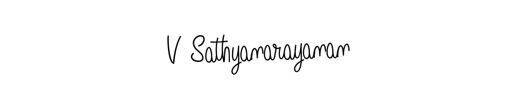 Create a beautiful signature design for name V Sathyanarayanan. With this signature (Angelique-Rose-font-FFP) fonts, you can make a handwritten signature for free. V Sathyanarayanan signature style 5 images and pictures png