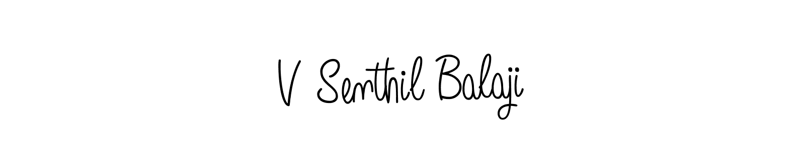 Make a beautiful signature design for name V Senthil Balaji. With this signature (Angelique-Rose-font-FFP) style, you can create a handwritten signature for free. V Senthil Balaji signature style 5 images and pictures png