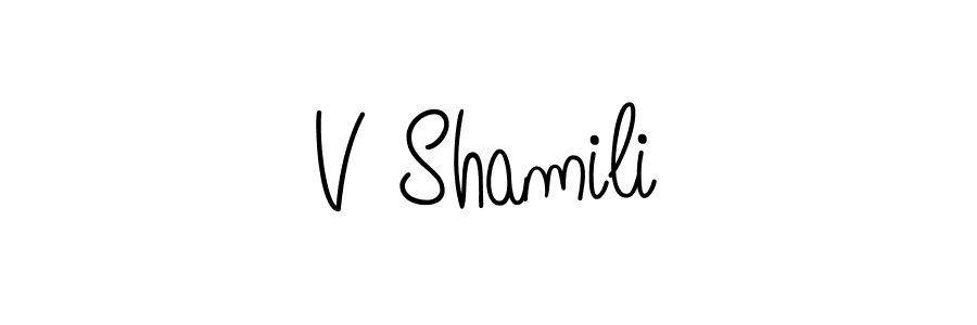 How to make V Shamili signature? Angelique-Rose-font-FFP is a professional autograph style. Create handwritten signature for V Shamili name. V Shamili signature style 5 images and pictures png