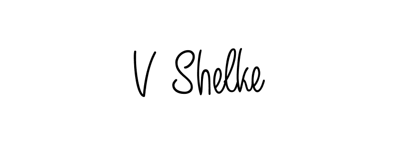 Create a beautiful signature design for name V Shelke. With this signature (Angelique-Rose-font-FFP) fonts, you can make a handwritten signature for free. V Shelke signature style 5 images and pictures png