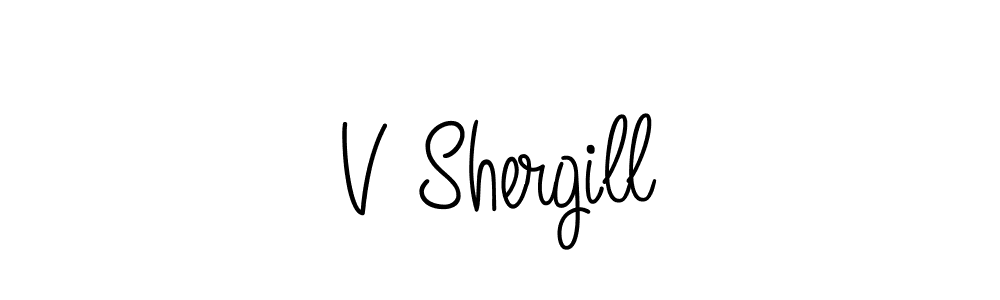 Design your own signature with our free online signature maker. With this signature software, you can create a handwritten (Angelique-Rose-font-FFP) signature for name V Shergill. V Shergill signature style 5 images and pictures png
