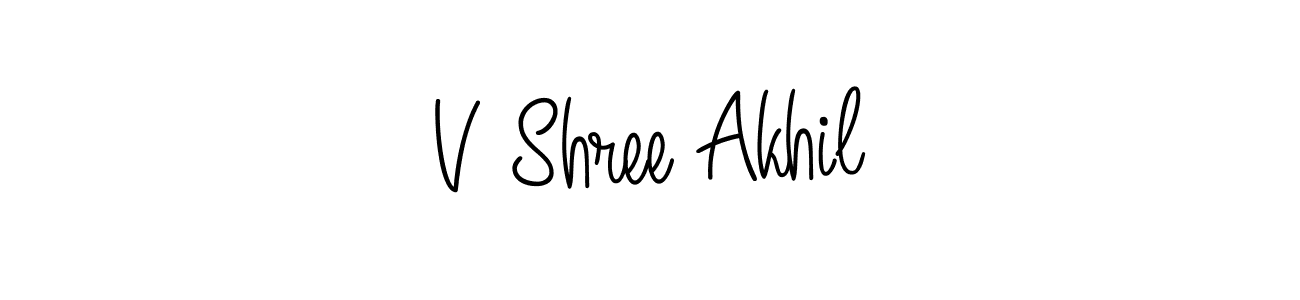 How to make V Shree Akhil signature? Angelique-Rose-font-FFP is a professional autograph style. Create handwritten signature for V Shree Akhil name. V Shree Akhil signature style 5 images and pictures png