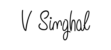 A sleek calligraphic signature for name V Singhal utilizing Angelique-Rose-font-FFP styling. Great for adding personal signatures to photos and art. V Singhal signature style 5 images and pictures png