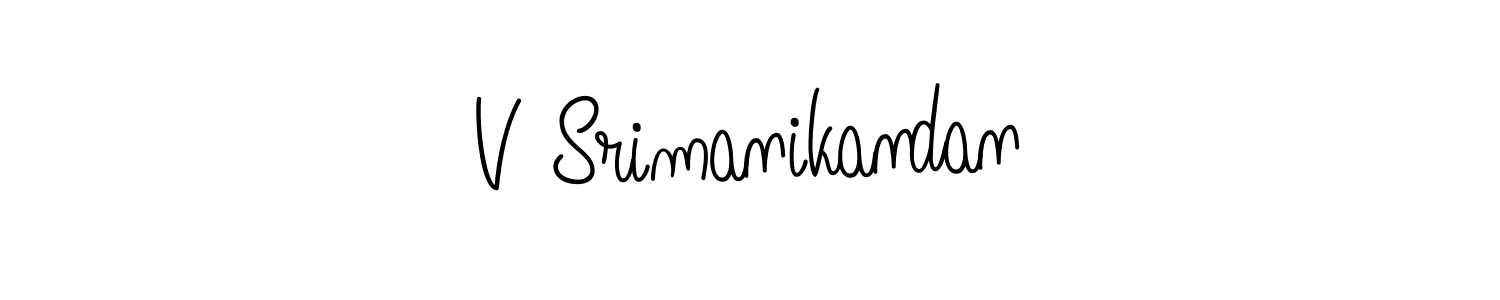 Create a beautiful signature design for name V Srimanikandan. With this signature (Angelique-Rose-font-FFP) fonts, you can make a handwritten signature for free. V Srimanikandan signature style 5 images and pictures png