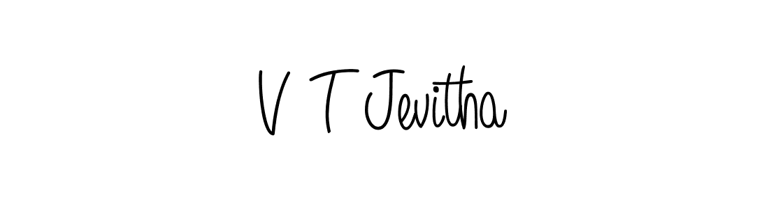 V T Jevitha stylish signature style. Best Handwritten Sign (Angelique-Rose-font-FFP) for my name. Handwritten Signature Collection Ideas for my name V T Jevitha. V T Jevitha signature style 5 images and pictures png