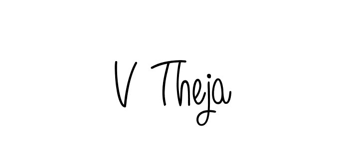 Make a beautiful signature design for name V Theja. With this signature (Angelique-Rose-font-FFP) style, you can create a handwritten signature for free. V Theja signature style 5 images and pictures png