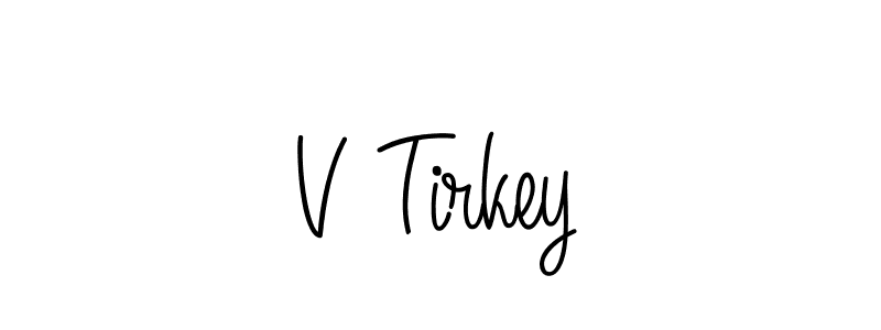 Design your own signature with our free online signature maker. With this signature software, you can create a handwritten (Angelique-Rose-font-FFP) signature for name V Tirkey. V Tirkey signature style 5 images and pictures png