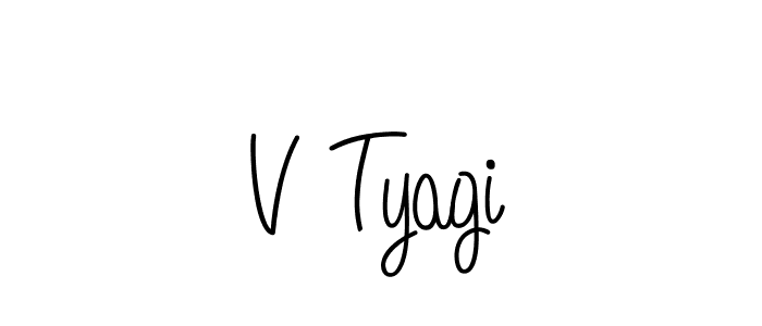 Make a beautiful signature design for name V Tyagi. With this signature (Angelique-Rose-font-FFP) style, you can create a handwritten signature for free. V Tyagi signature style 5 images and pictures png