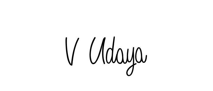 The best way (Angelique-Rose-font-FFP) to make a short signature is to pick only two or three words in your name. The name V Udaya include a total of six letters. For converting this name. V Udaya signature style 5 images and pictures png