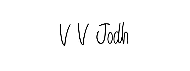 Design your own signature with our free online signature maker. With this signature software, you can create a handwritten (Angelique-Rose-font-FFP) signature for name V V Jodh. V V Jodh signature style 5 images and pictures png